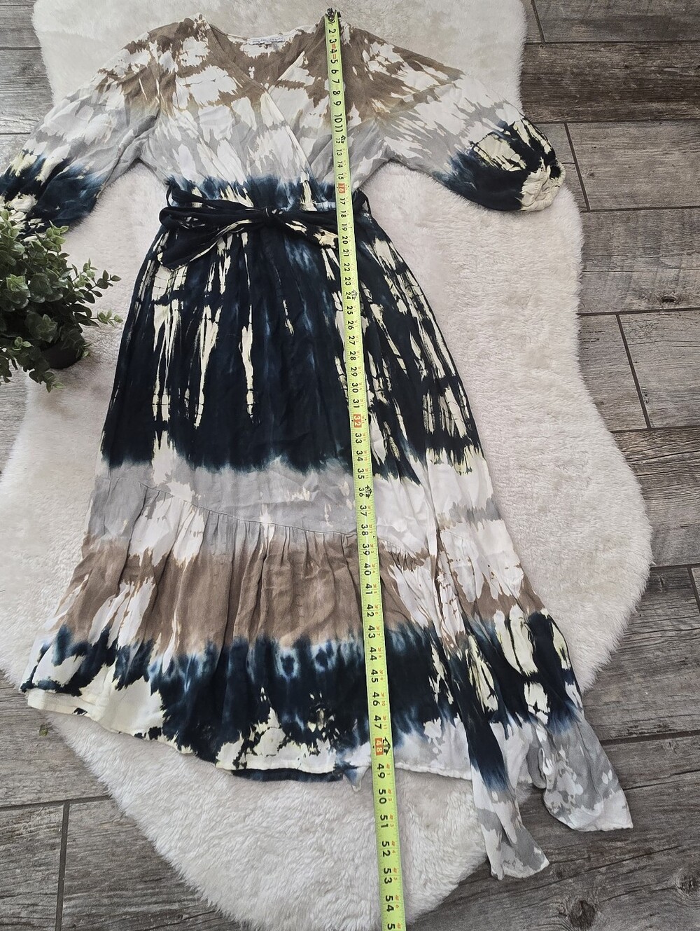 Young Fabulous & Broke Jillian Tie Dye Asymmetrical Wrap Boho Midi-Dress, M - Picture 4 of 10